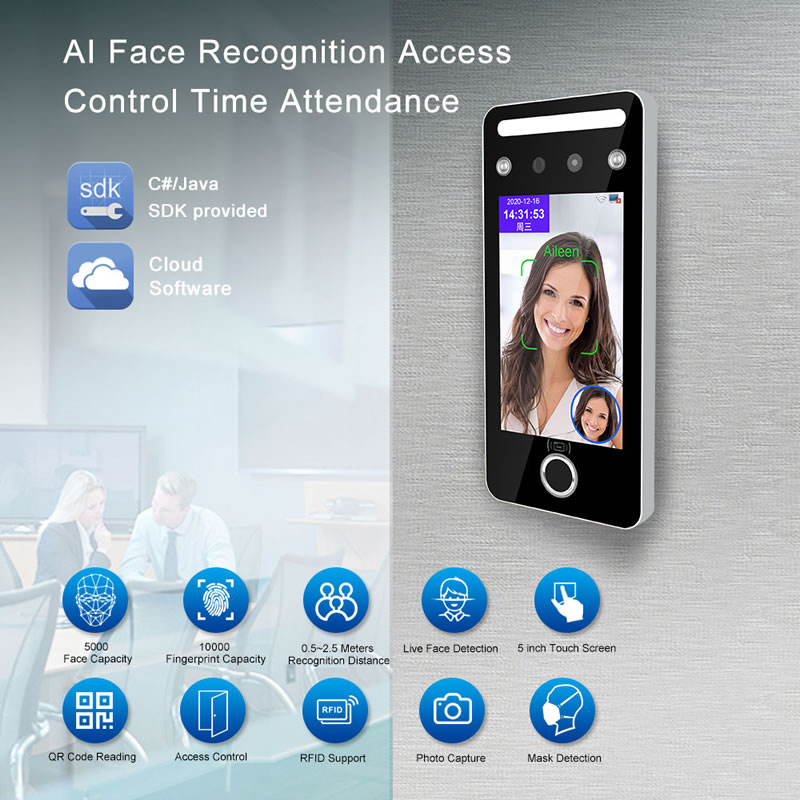AI07F Dynamic Facial and Fingerprint Recognition System Terminal